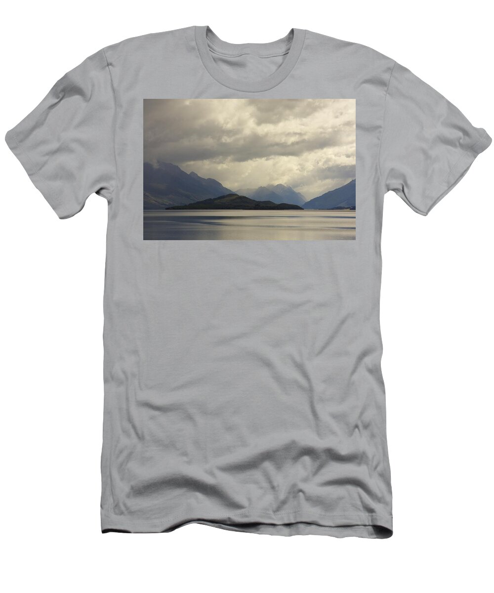 New Zealand T-Shirt featuring the photograph Clouds over Wakatipu #2 by Stuart Litoff