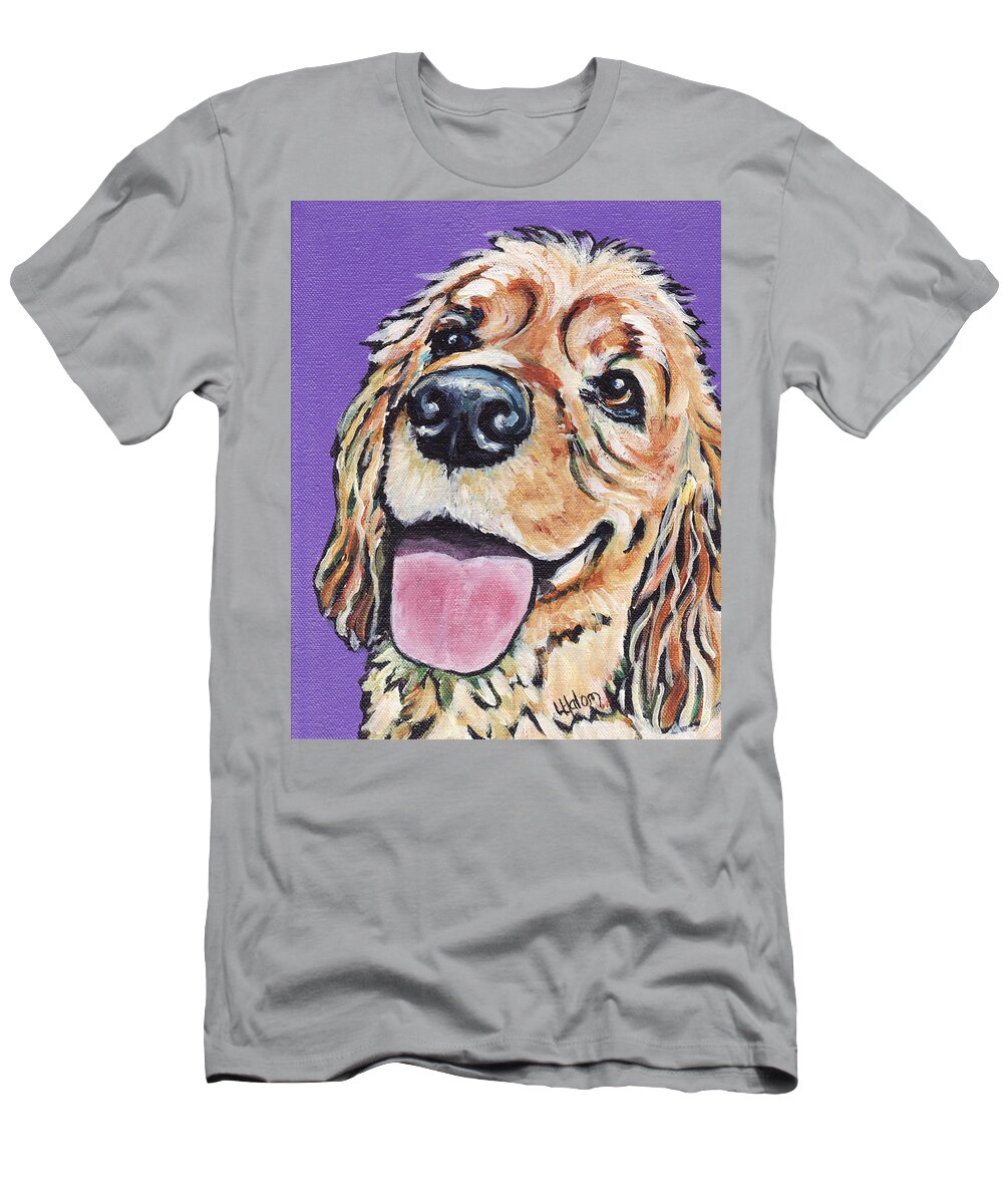 Cocker Spaniel T-Shirt featuring the painting Cocker Spaniel by Greg and Linda Halom