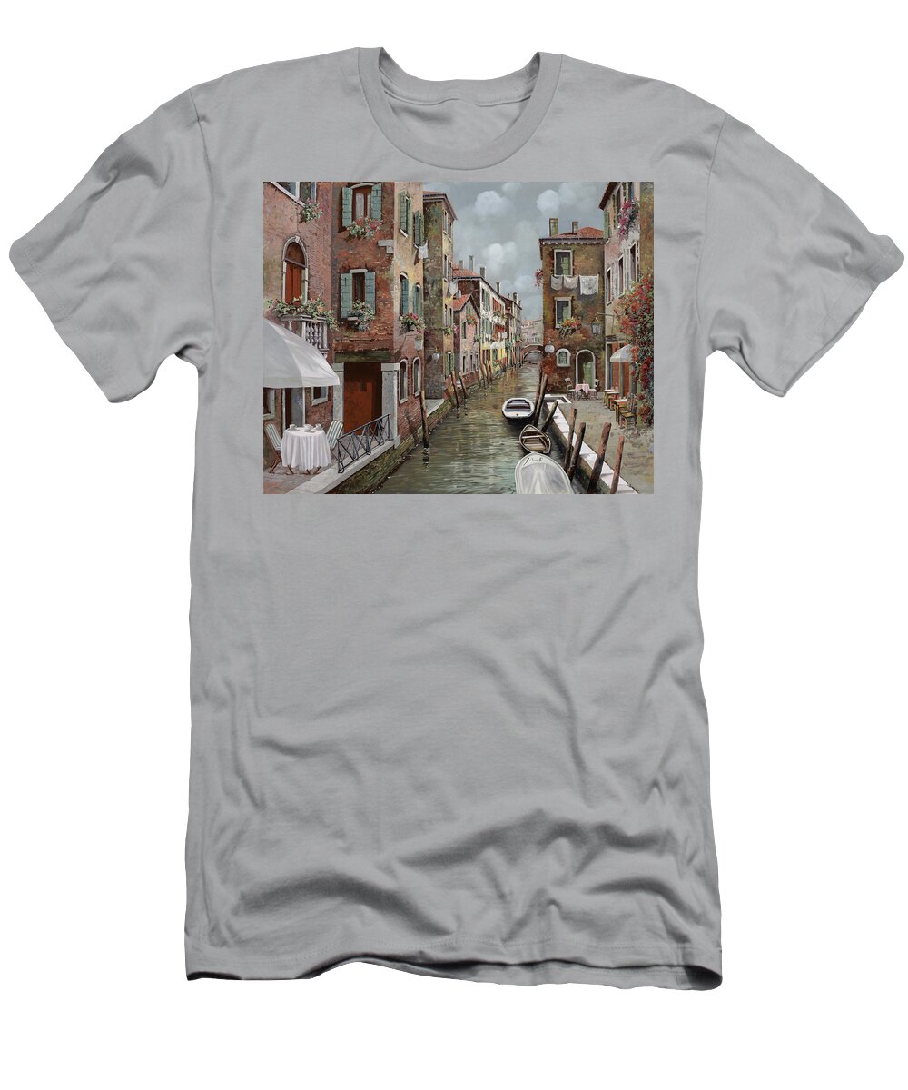 Venice T-Shirt featuring the painting colazione a Venezia by Guido Borelli