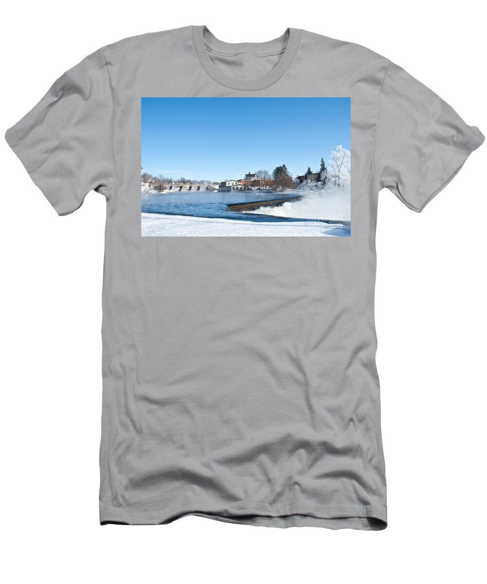Water Falls T-Shirt featuring the photograph Cold Water in Almonte Ontario by Cheryl Baxter