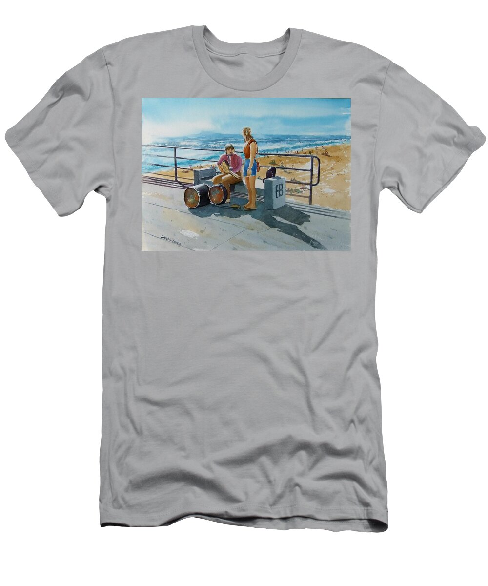 Music T-Shirt featuring the painting Concert in the Sun to an Audience of One by Debbie Lewis