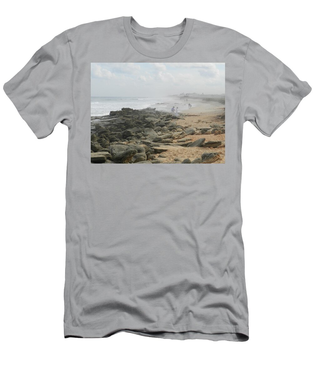 Seashore T-Shirt featuring the photograph Coquina Rocks by Deborah Ferree