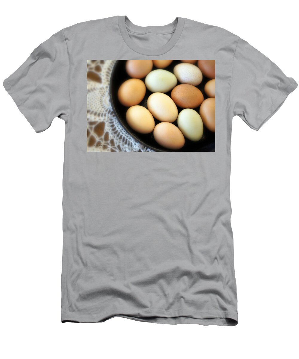 country Egg Skillet T-Shirt featuring the photograph Country Egg Skillet by Cricket Hackmann