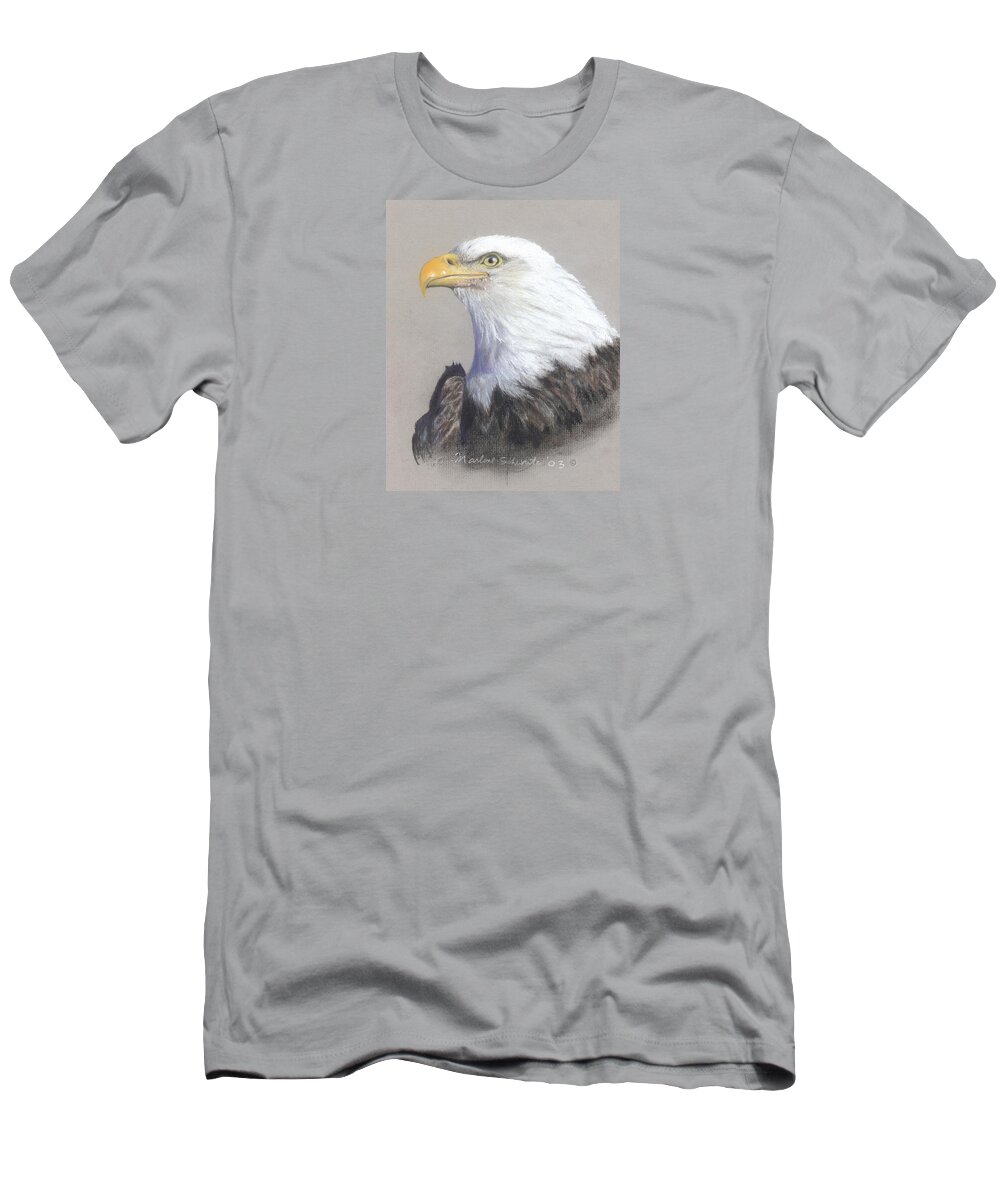 Eagle T-Shirt featuring the painting Courage by Marlene Schwartz Massey