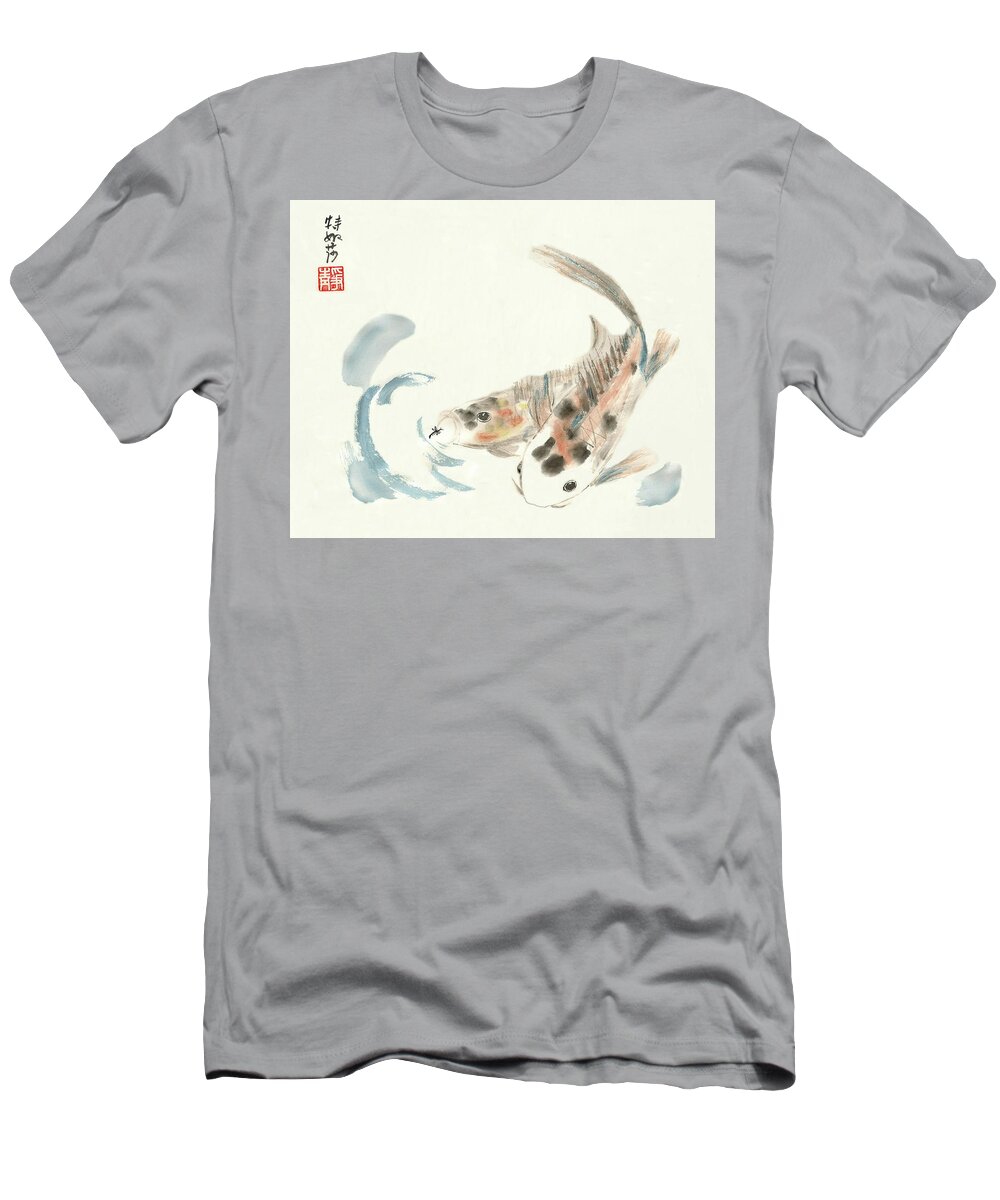 Coy T-Shirt featuring the painting Coy Koi by Terri Harris