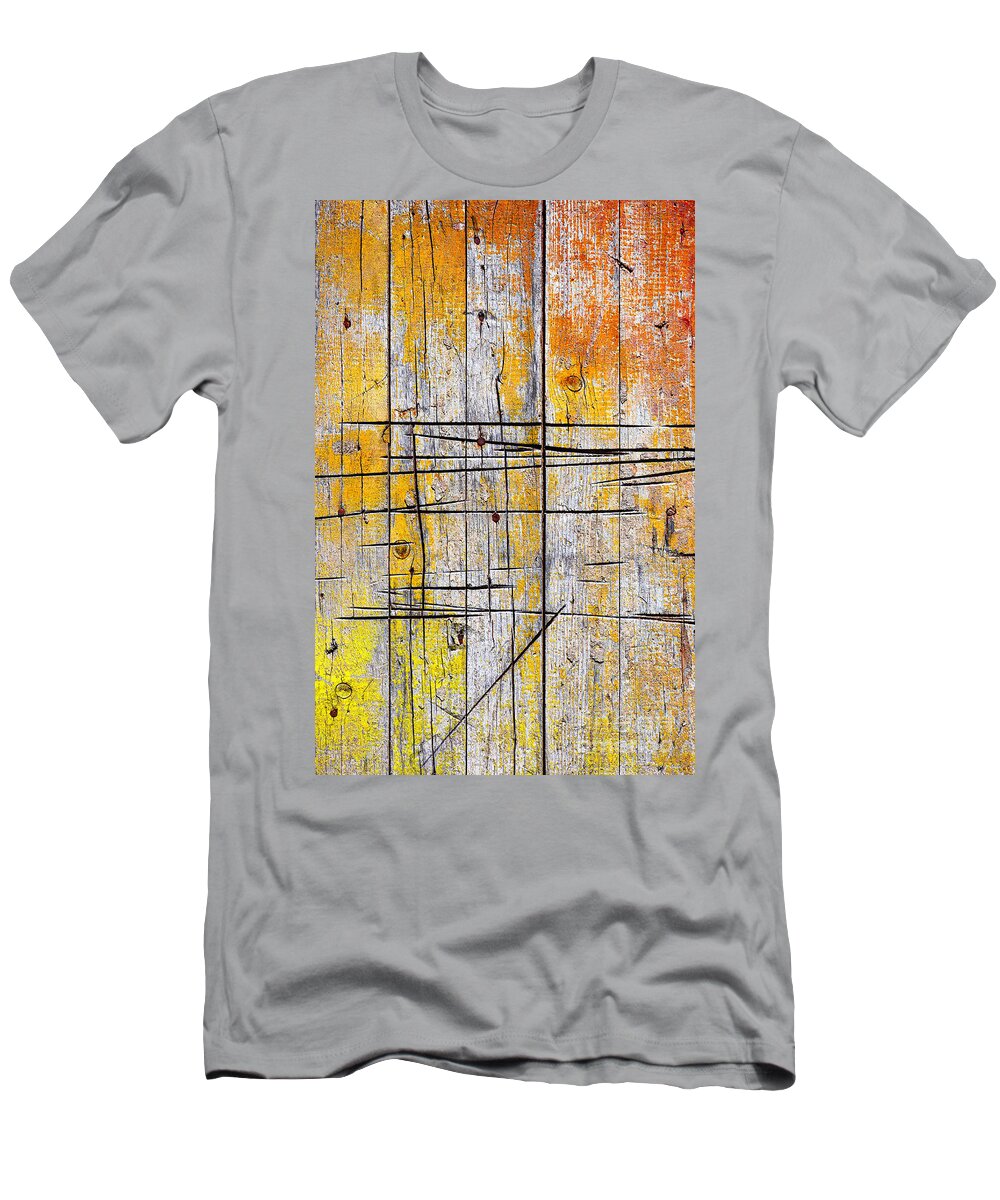 Abstract T-Shirt featuring the photograph Cracked Wood Background by Carlos Caetano