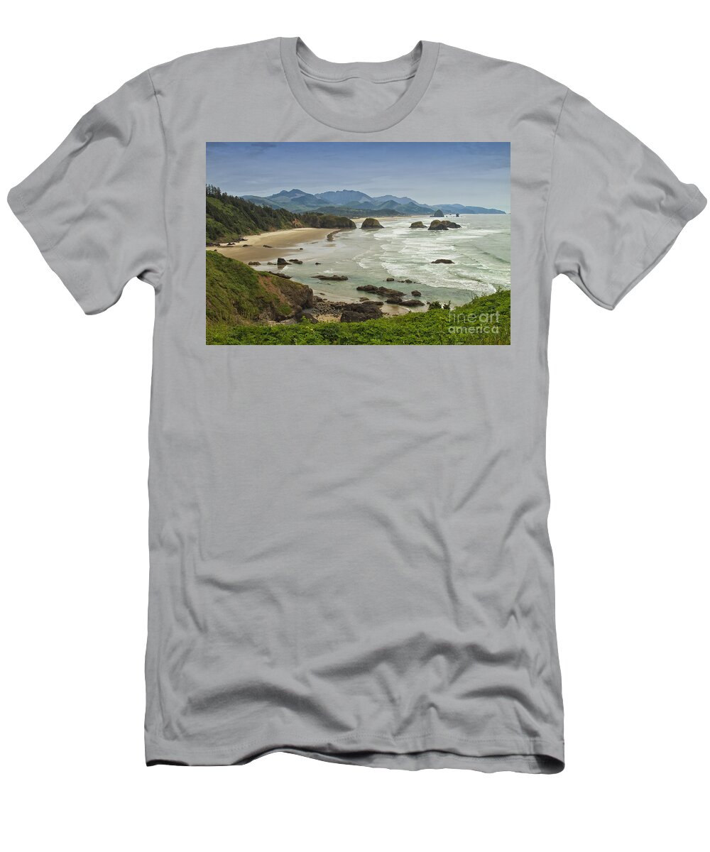 Crescent Beach T-Shirt featuring the photograph Crescent Beach Oregon by Carrie Cranwill