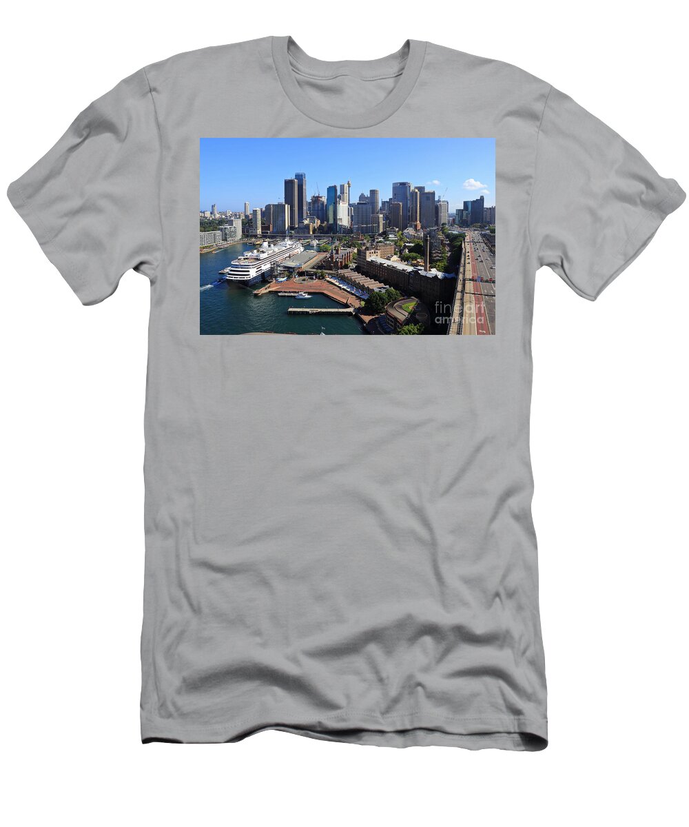 City T-Shirt featuring the photograph Cruiser Ship in Sydney by Jola Martysz