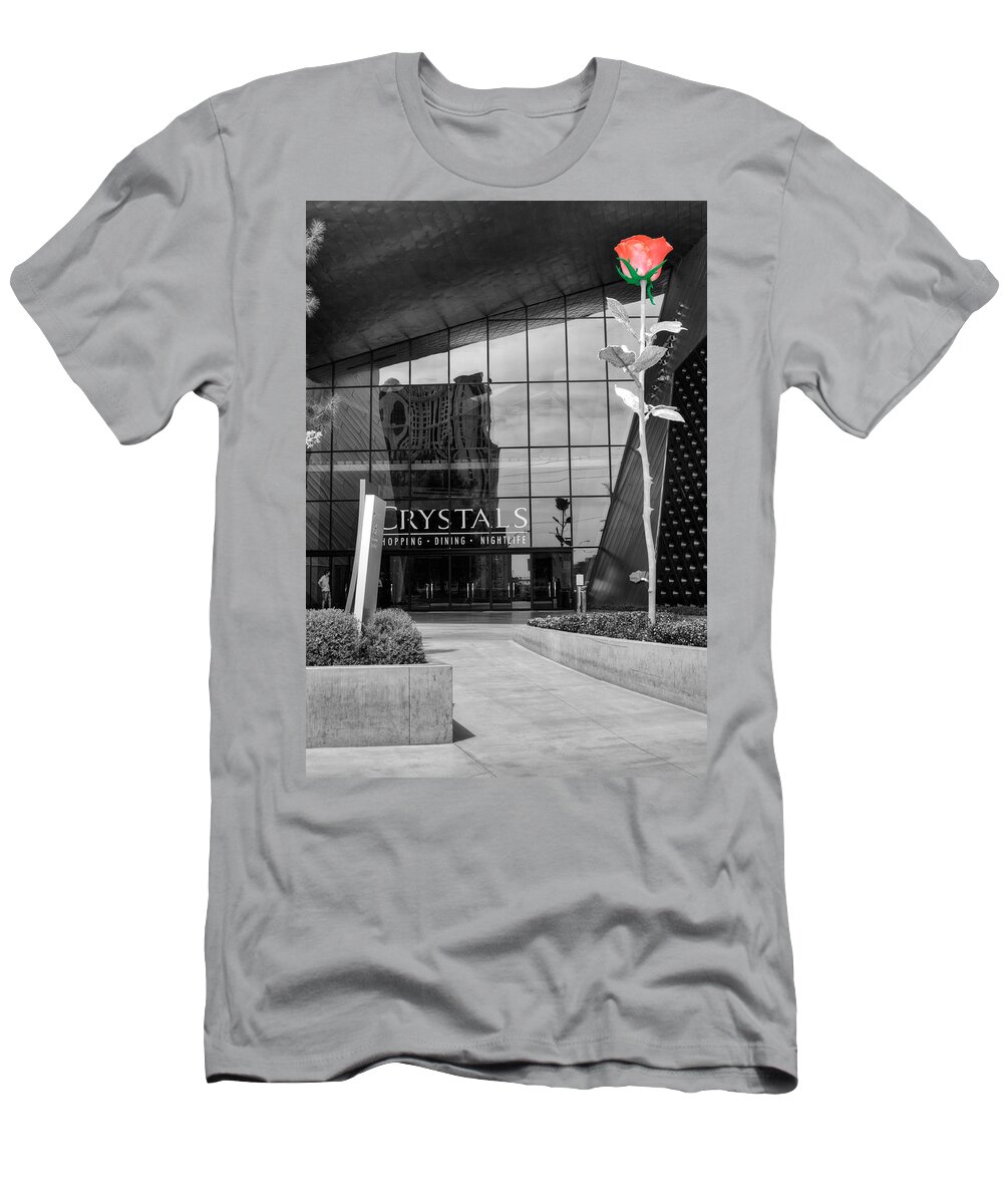 Crystals T-Shirt featuring the photograph Crystal Rose by Ricky Barnard