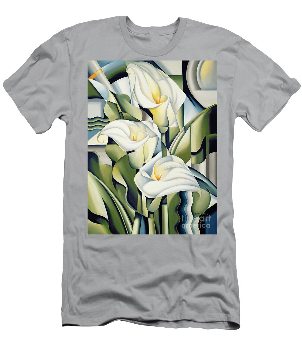 Cubist T-Shirt featuring the painting Cubist lilies by Catherine Abel