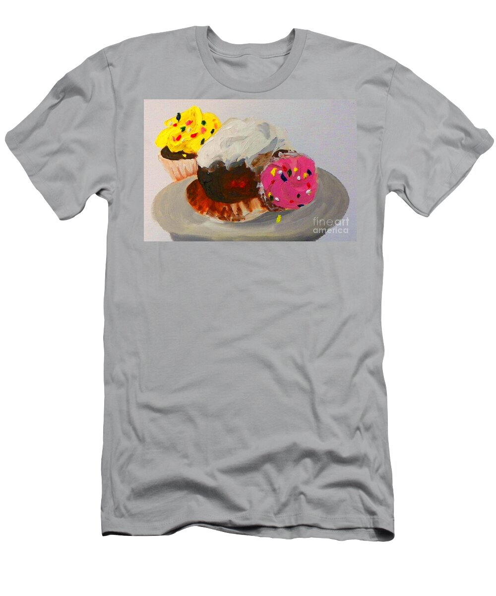 Cute T-Shirt featuring the painting Cupcakes by Marisela Mungia