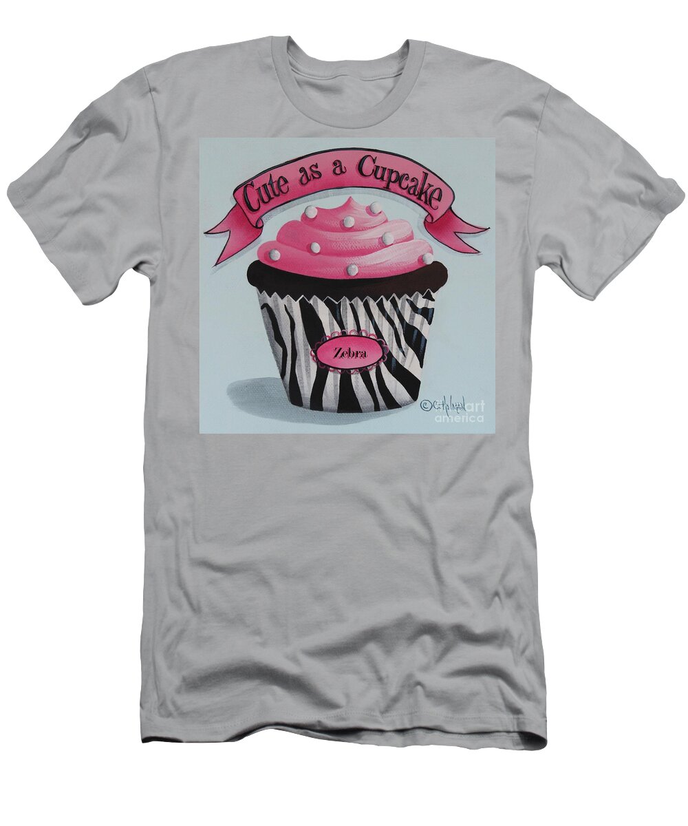 Art T-Shirt featuring the painting Cute as a Cupcake by Catherine Holman