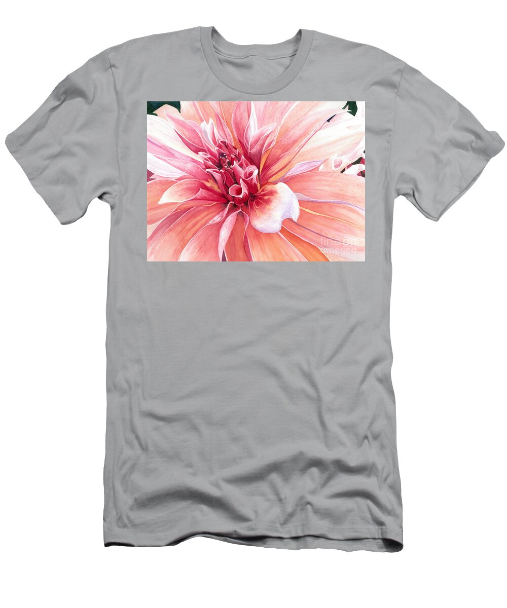 Flowers T-Shirt featuring the painting Dahlia Dazzler by Barbara Jewell
