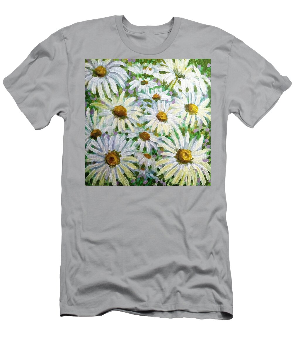 Daisy T-Shirt featuring the painting Daisies by Jeanette Jarmon