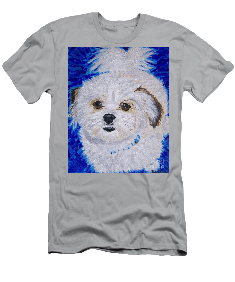 Dog T-Shirt featuring the painting Daisy Doodle by Vicki Maheu