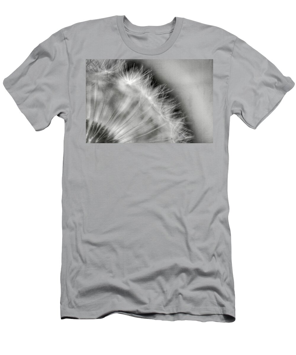 Dandelion T-Shirt featuring the photograph Dandelion Seeds - Black and White by Marianna Mills