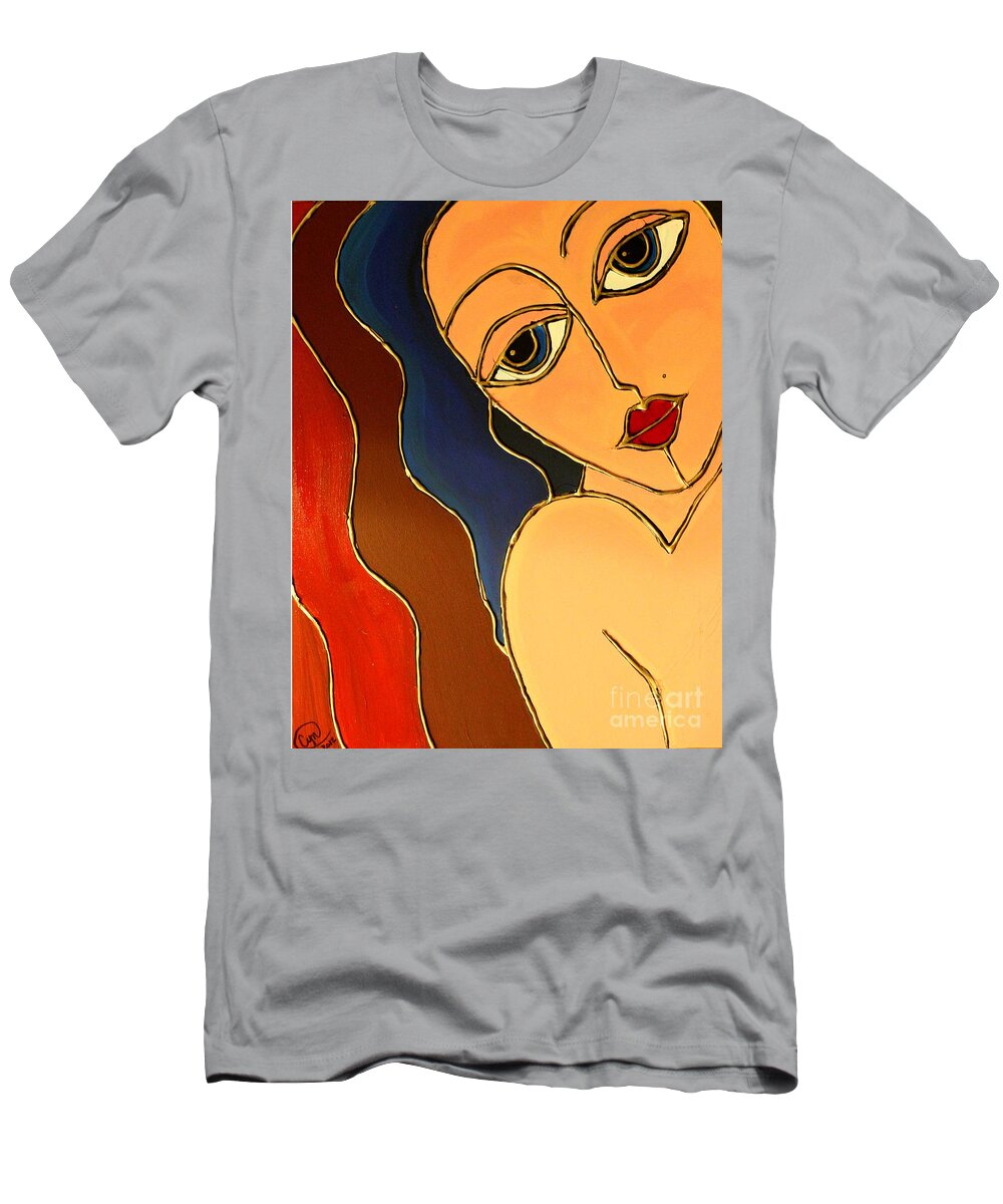 Lady T-Shirt featuring the painting Day Dream by Cynthia Snyder