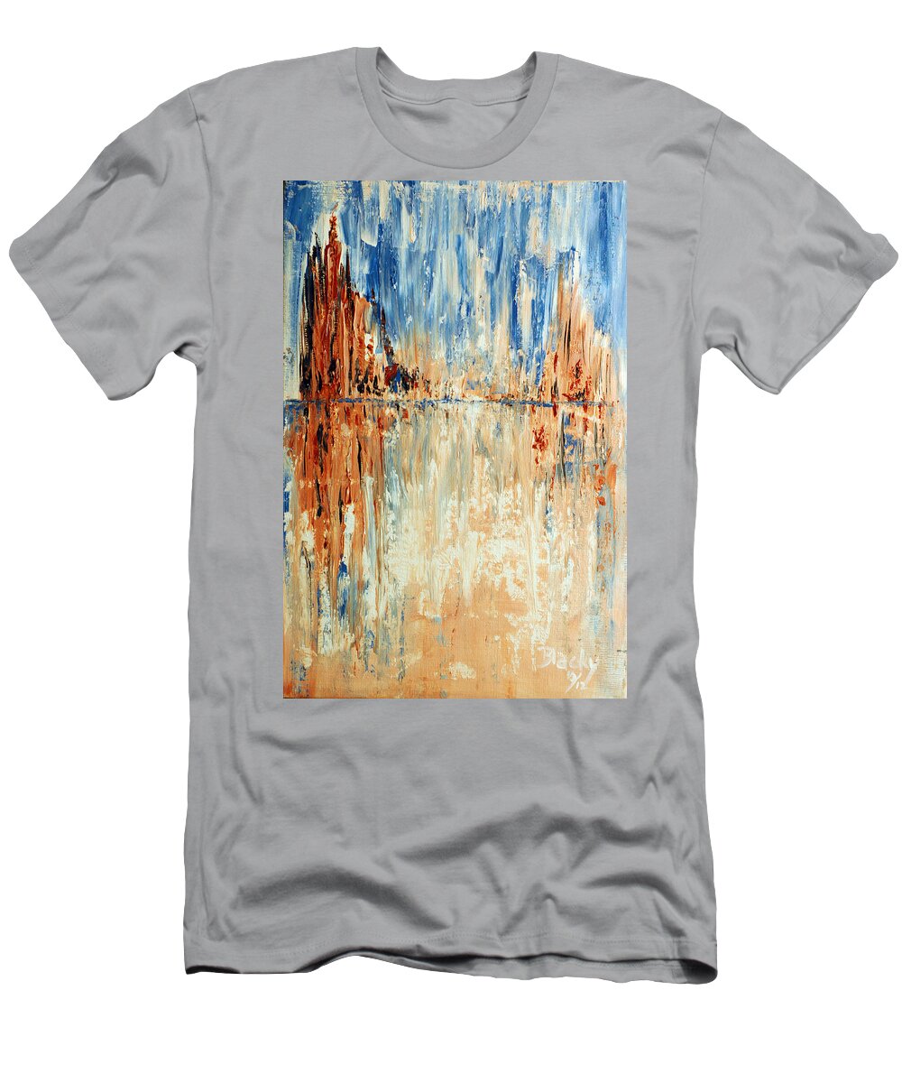 Desert T-Shirt featuring the painting Desert Mirage by Donna Blackhall