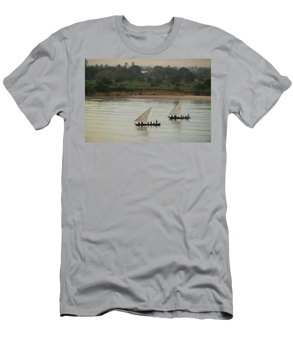 Africa T-Shirt featuring the photograph Dhows, Traditional Arab Sailing Vessels by Jonathan Kingston