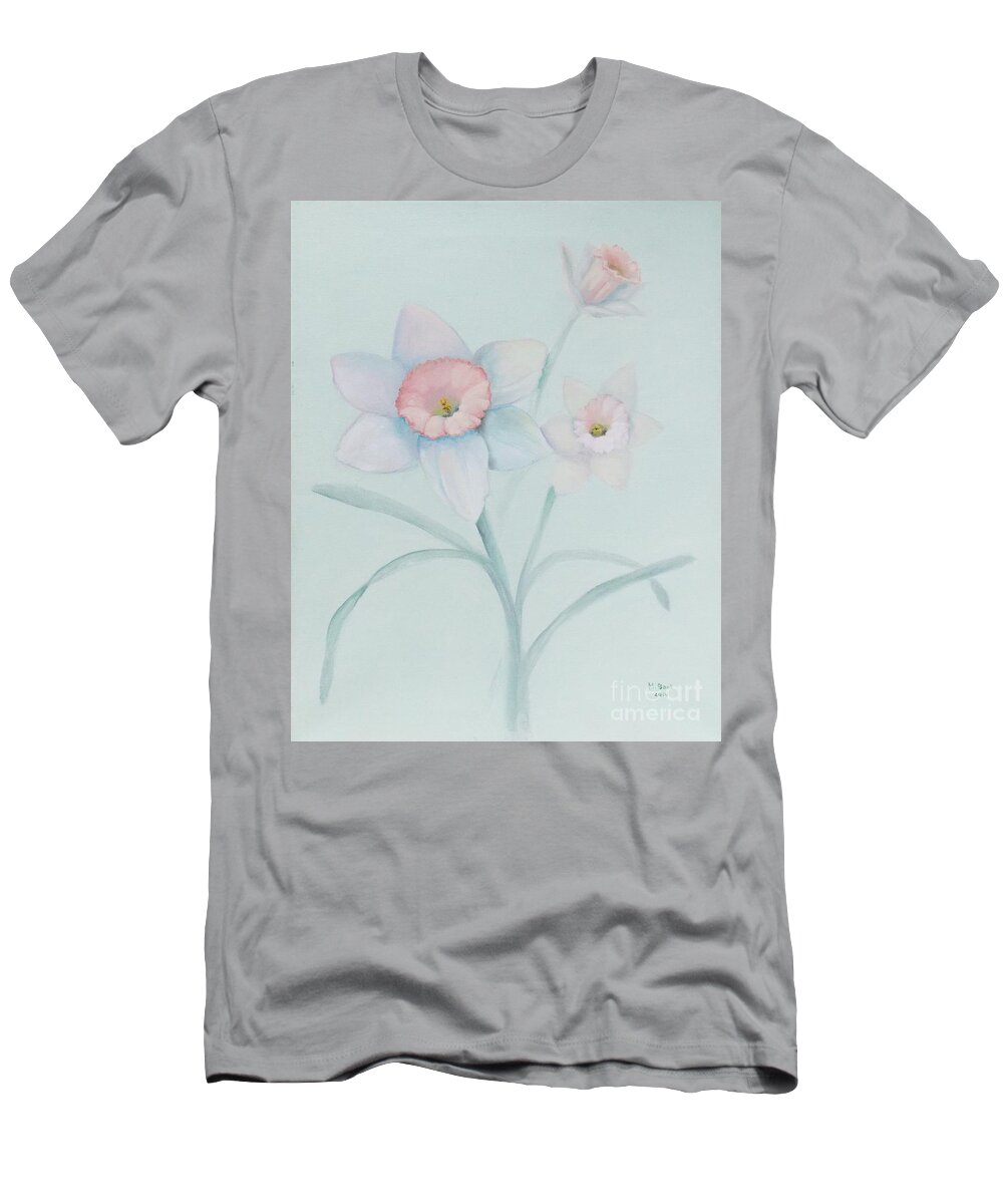 Still Life T-Shirt featuring the painting Dianne's Daffodils by Marlene Book
