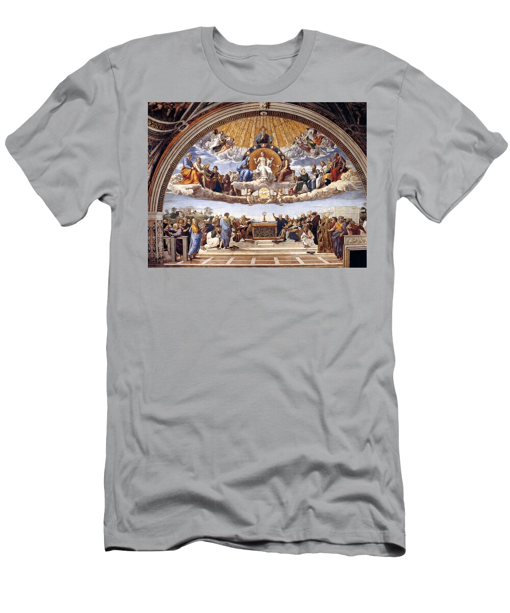Vatican T-Shirt featuring the painting Disputation of the Eucharist by Raphael