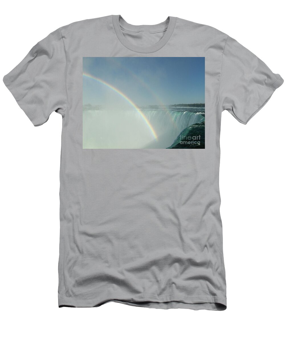 Landscape T-Shirt featuring the photograph Double Rainbow by Brenda Brown