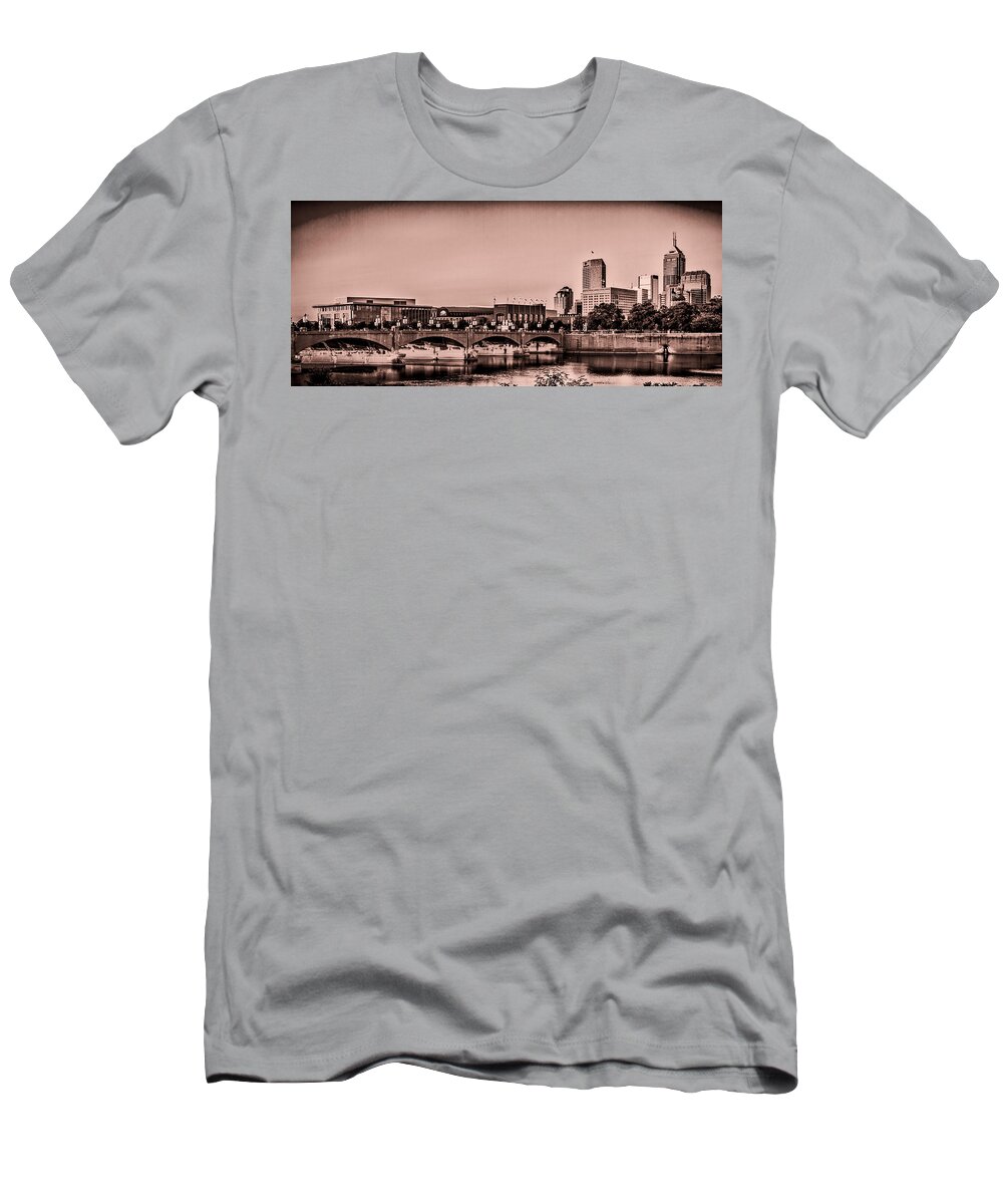 Indiana T-Shirt featuring the photograph Downtown Indianapolis by Ron Pate