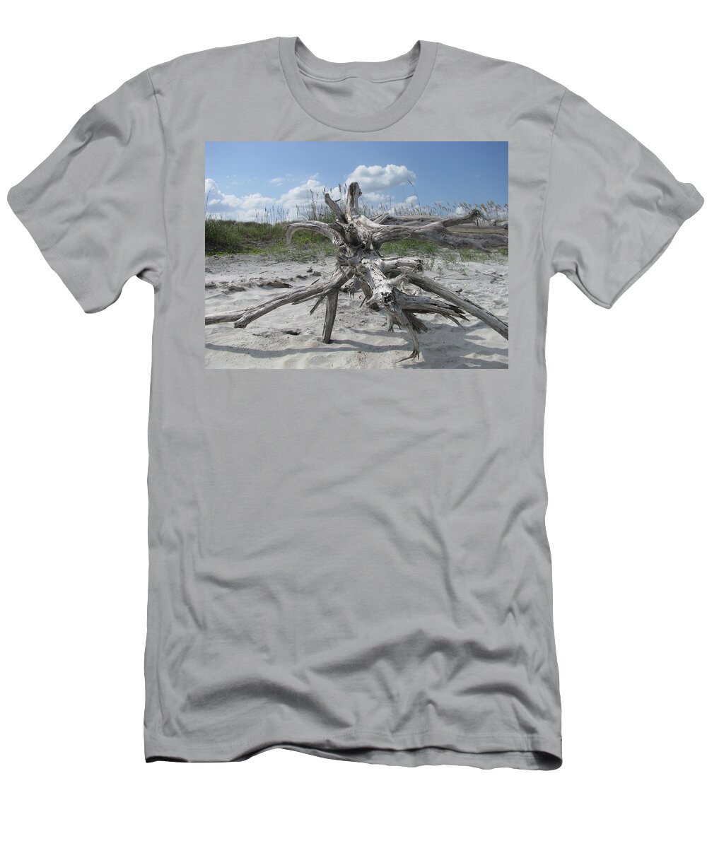 Landscape T-Shirt featuring the photograph Driftwood Tree by Ellen Meakin