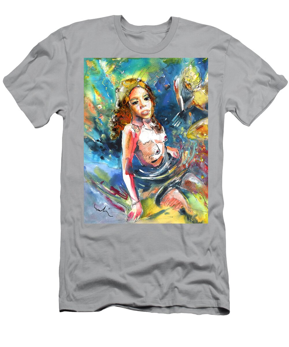 Women T-Shirt featuring the painting Drowning in Love by Miki De Goodaboom