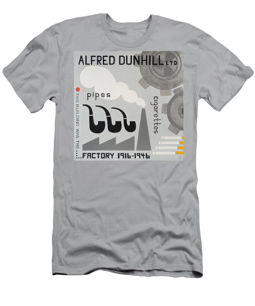 Dunhill Factory T-Shirt featuring the painting Dunhill Factory by Carolyn Hubbard-Ford