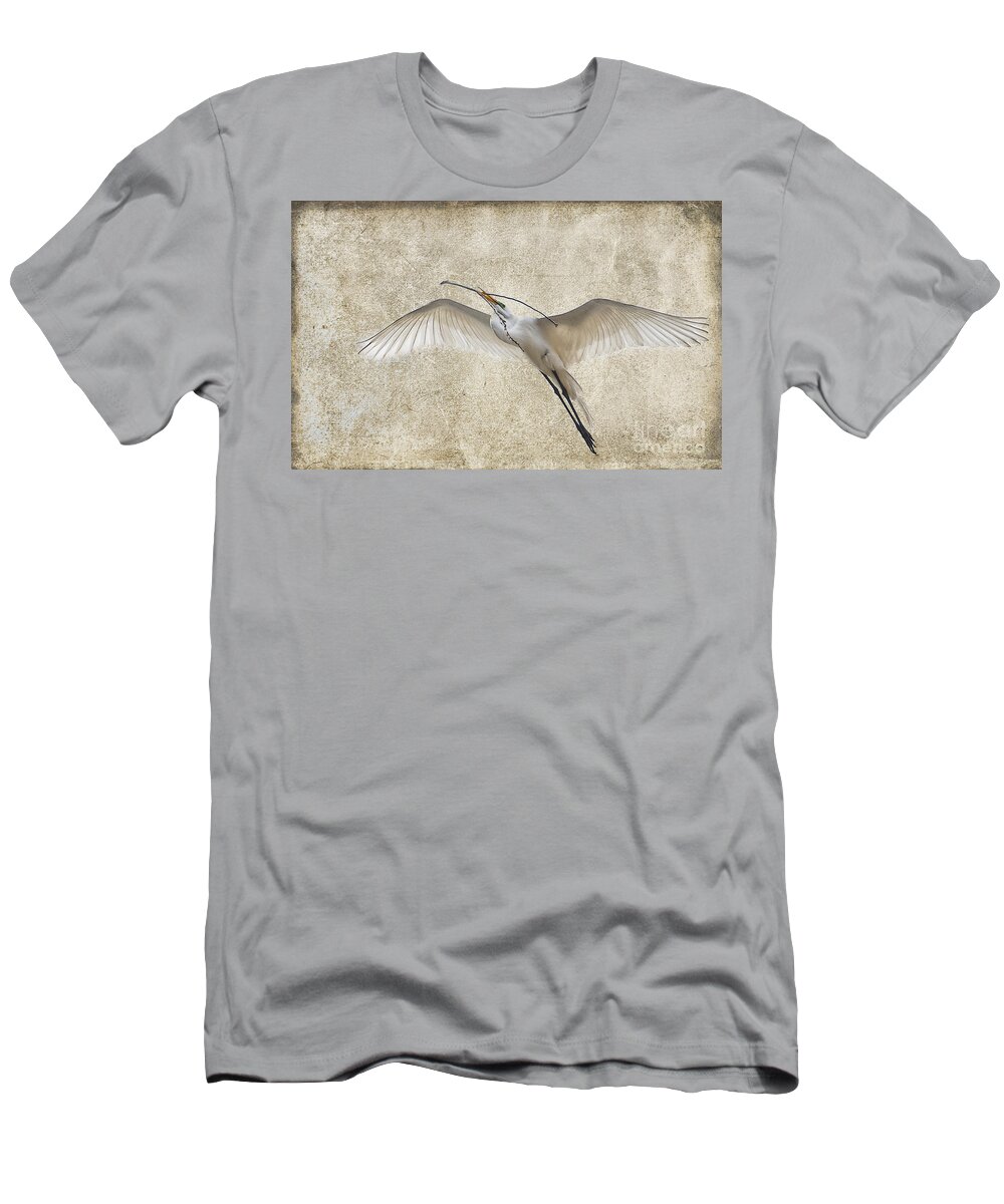 Great Egret T-Shirt featuring the photograph Duty Calls #2 by Betty LaRue