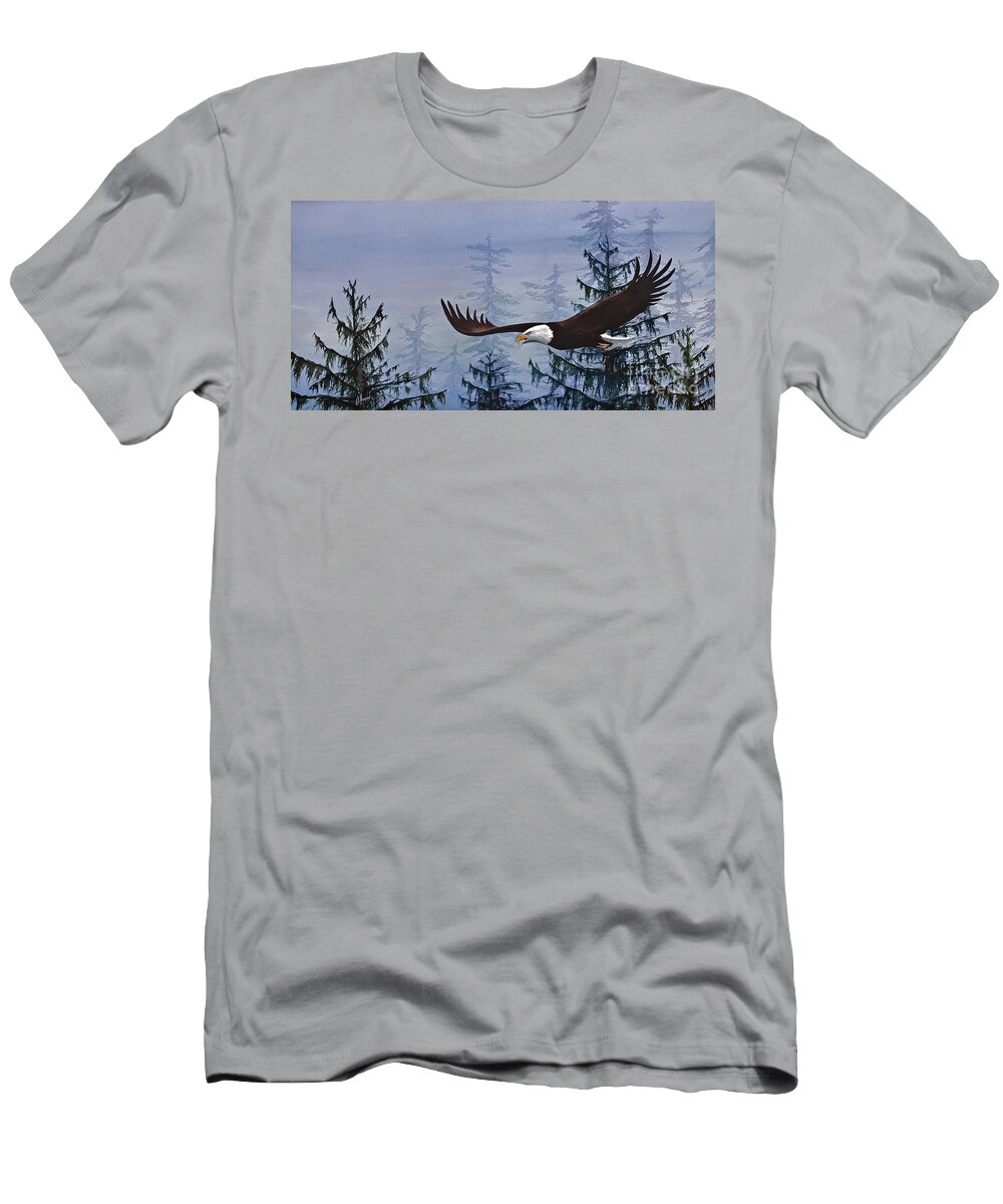 Eagle Fine Art Prints T-Shirt featuring the painting Eagles Freedom by James Williamson