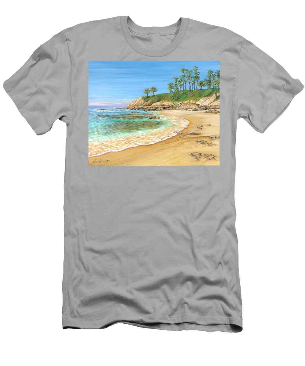 Beach T-Shirt featuring the painting Early Morning Laguna by Jane Girardot