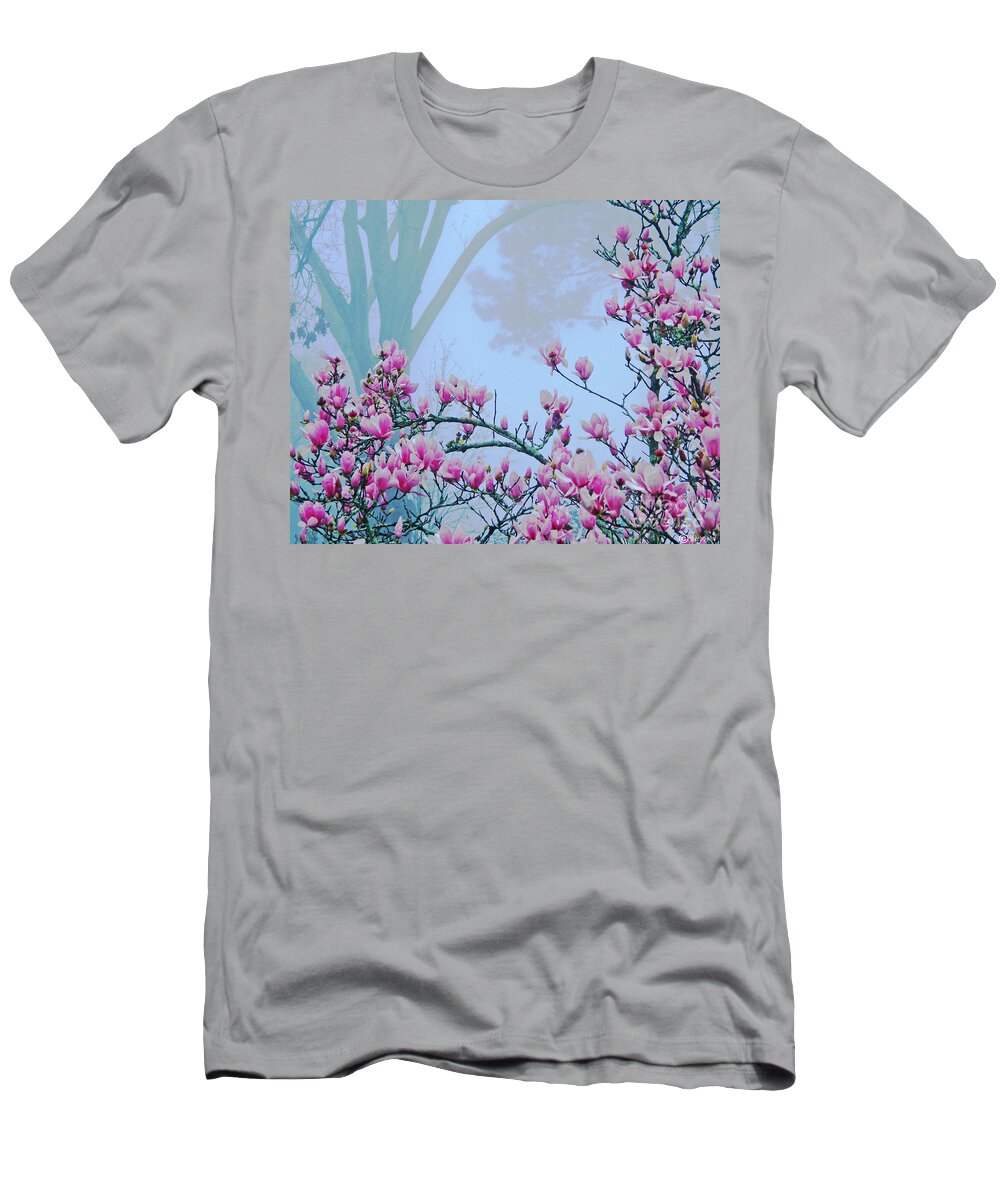Japaneses Magnolia T-Shirt featuring the digital art Early Spring Bloom by Lizi Beard-Ward
