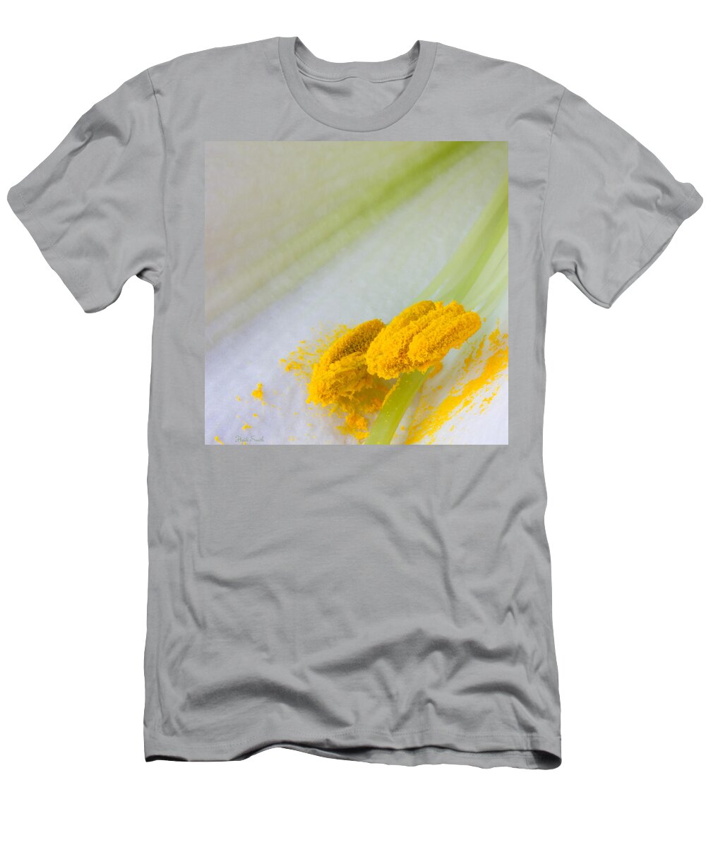 Yellow T-Shirt featuring the photograph Easter Lily Macro by Heidi Smith