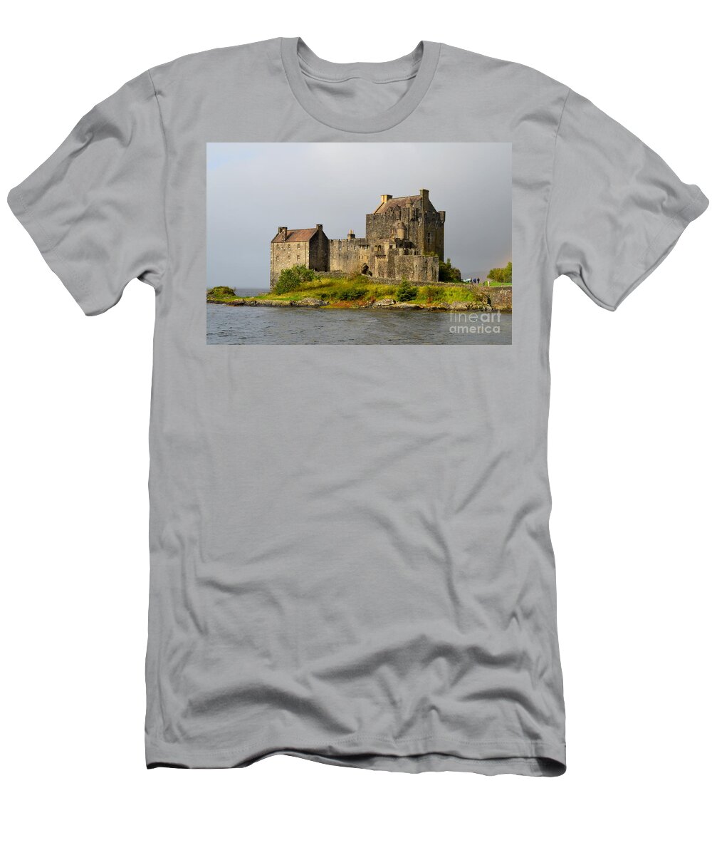 Eilean Donan T-Shirt featuring the photograph Eilean Donan Castle in Scotland by DejaVu Designs