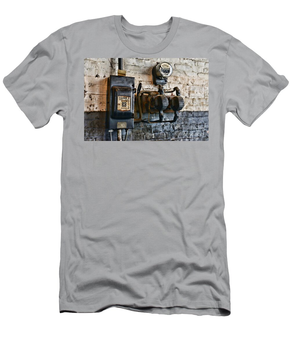 Paul Ward T-Shirt featuring the photograph Electrical Energy Safety Switch by Paul Ward