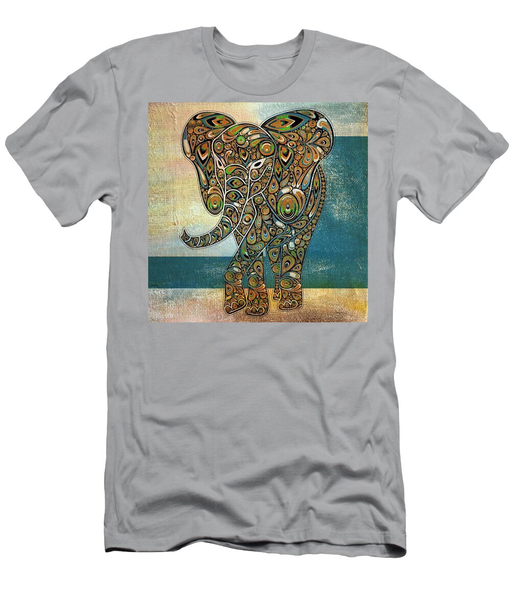 Elephant T-Shirt featuring the digital art Elefantos - 01ac03at03b by Variance Collections
