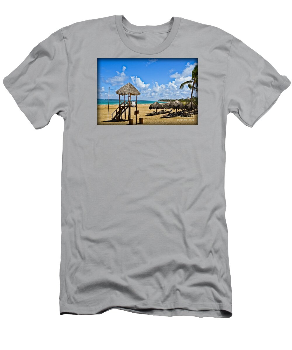 Beach T-Shirt featuring the photograph Empty Hard Rock Lifeguard Stand by Gary Keesler