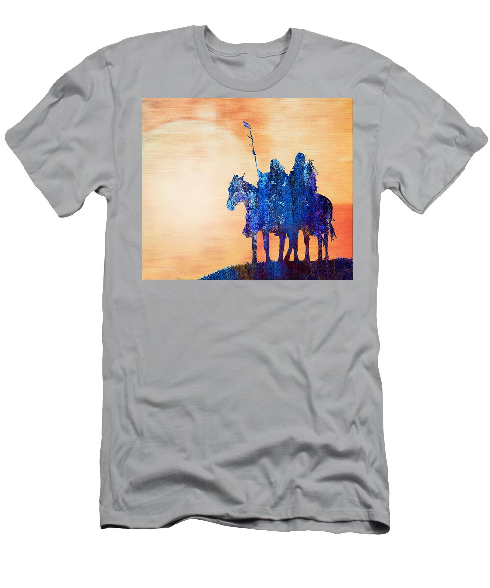 Native T-Shirt featuring the painting End of the Day by Rick Mosher