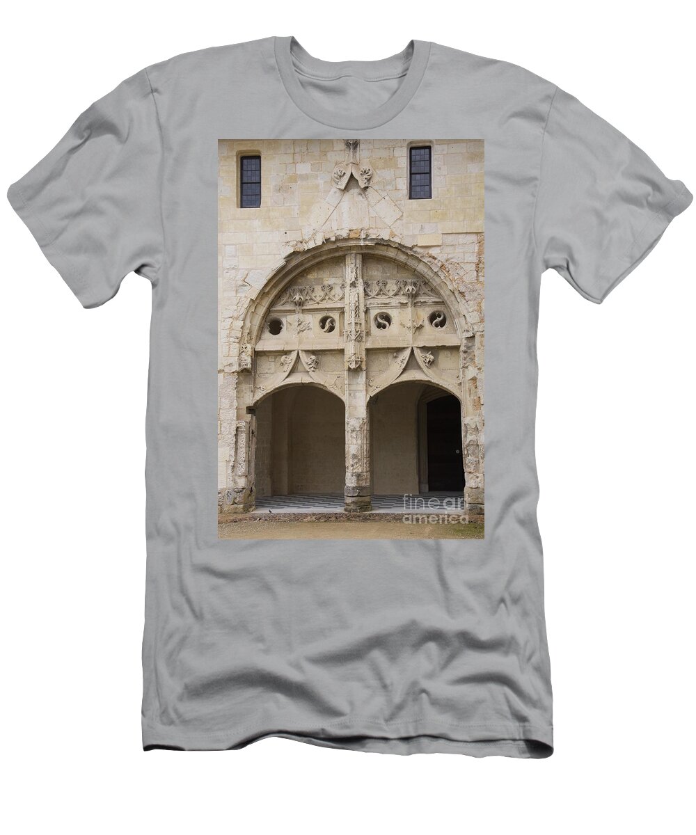 Cloister T-Shirt featuring the photograph Entrance Fontevraud Abbey- France by Christiane Schulze Art And Photography