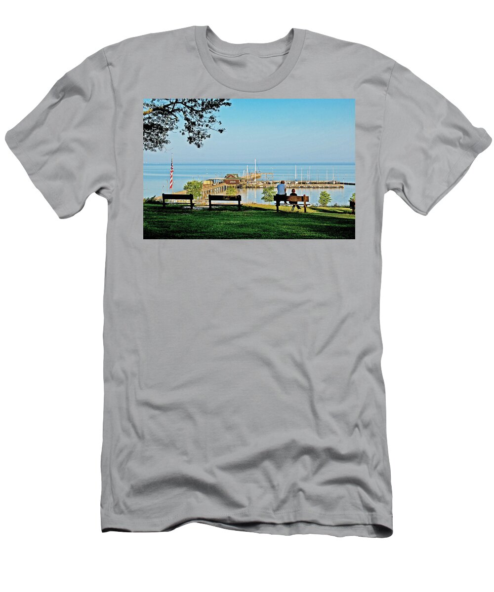Fairhope T-Shirt featuring the painting Fairhope Alabama Pier by Michael Thomas