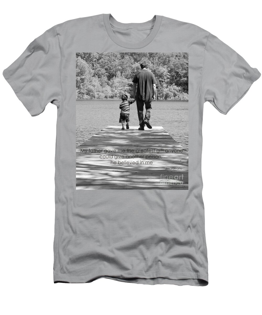 Father T-Shirt featuring the photograph Father and Son black white by Andrea Anderegg