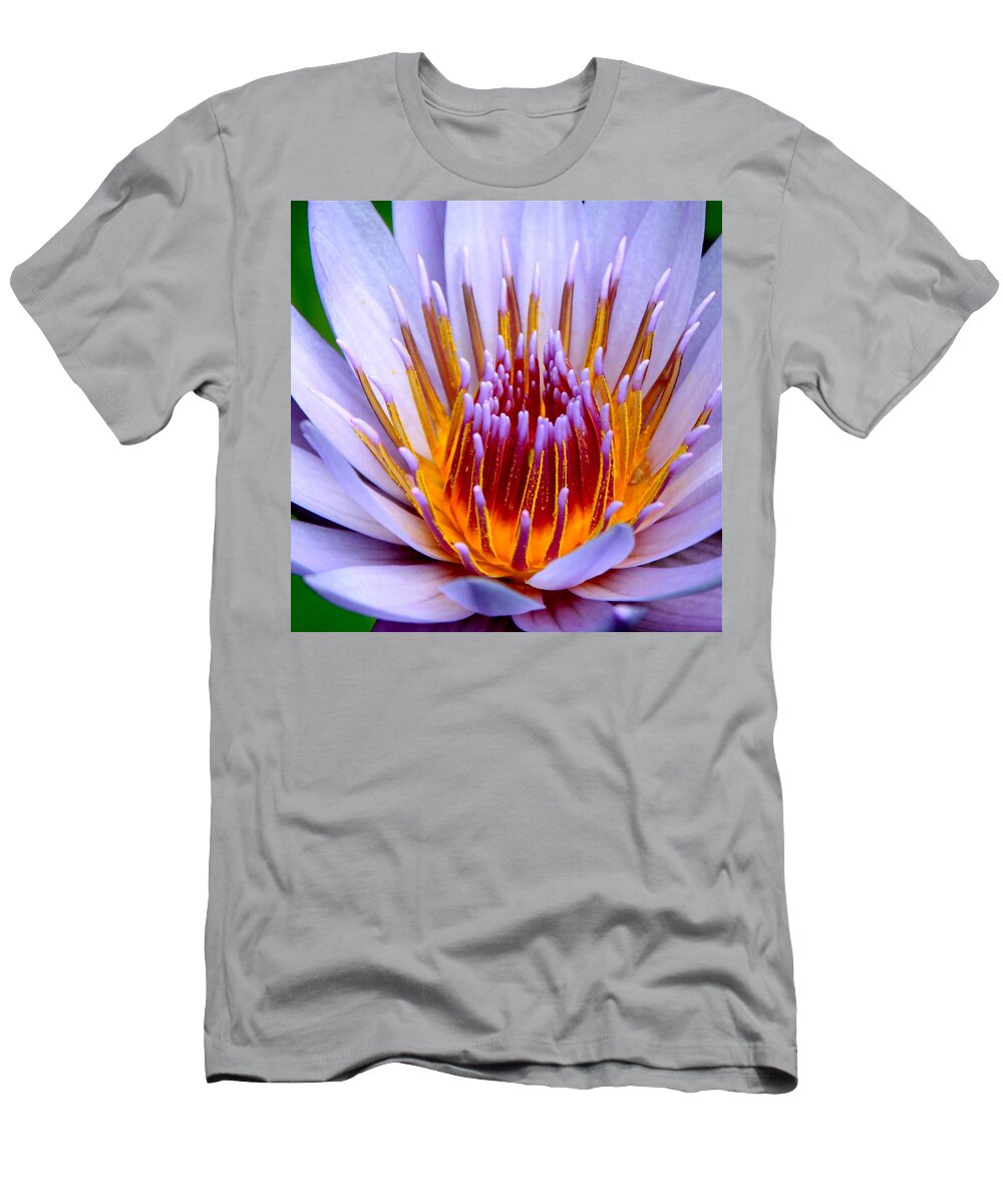 Lotus Flower T-Shirt featuring the photograph Fiery Eloquence by Karon Melillo DeVega