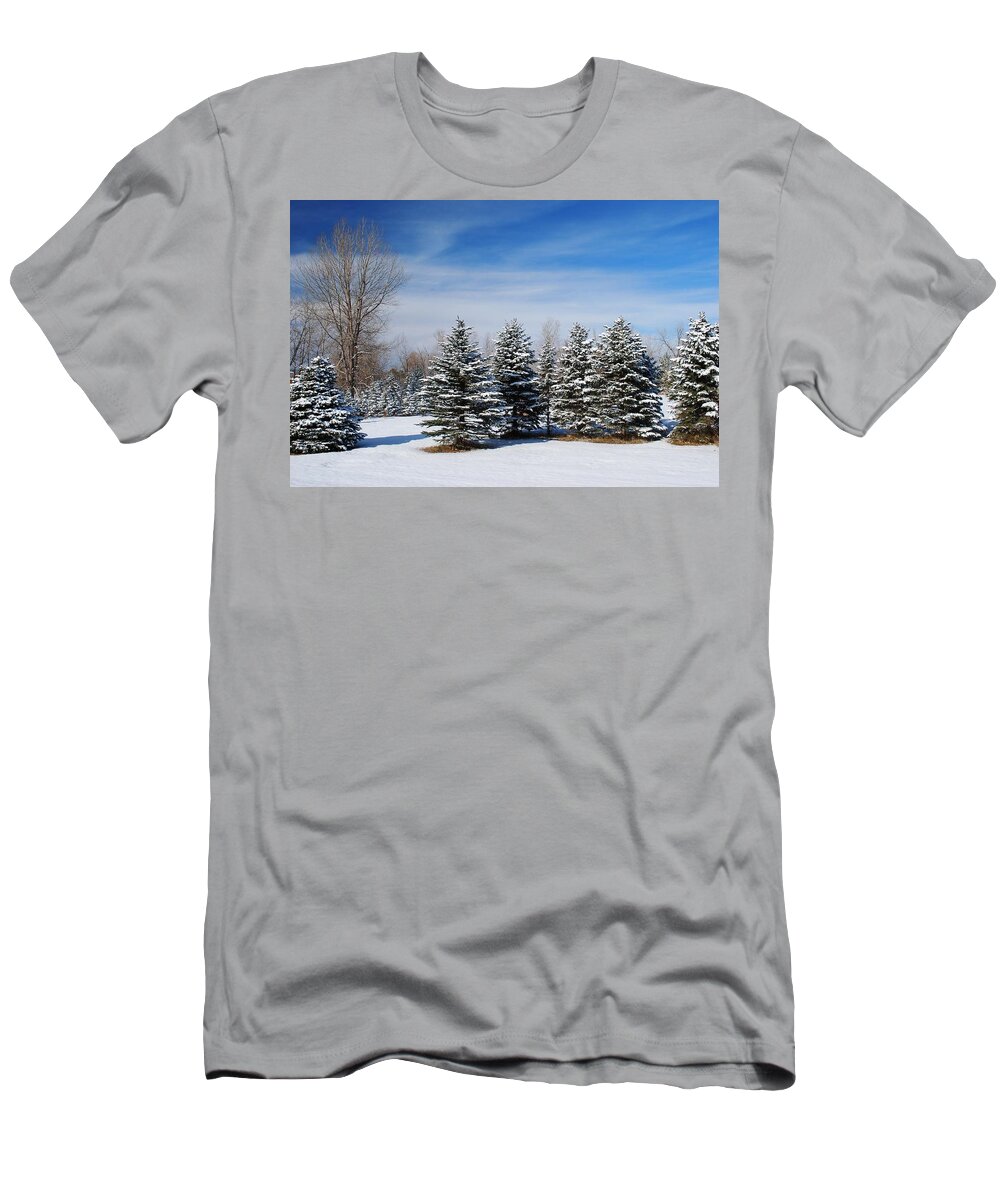 Dakota T-Shirt featuring the photograph First Fallen Snow by Greni Graph