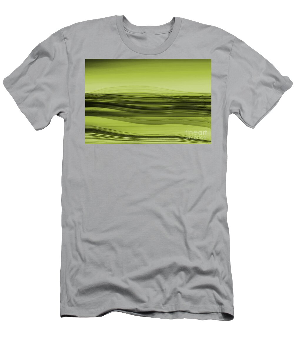 Abstract T-Shirt featuring the digital art Flow - Green by Hannes Cmarits