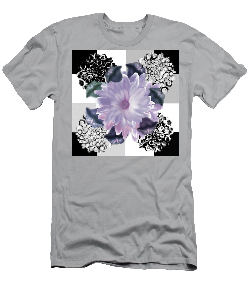 Floral T-Shirt featuring the painting Flower spreeze by Christine Fournier