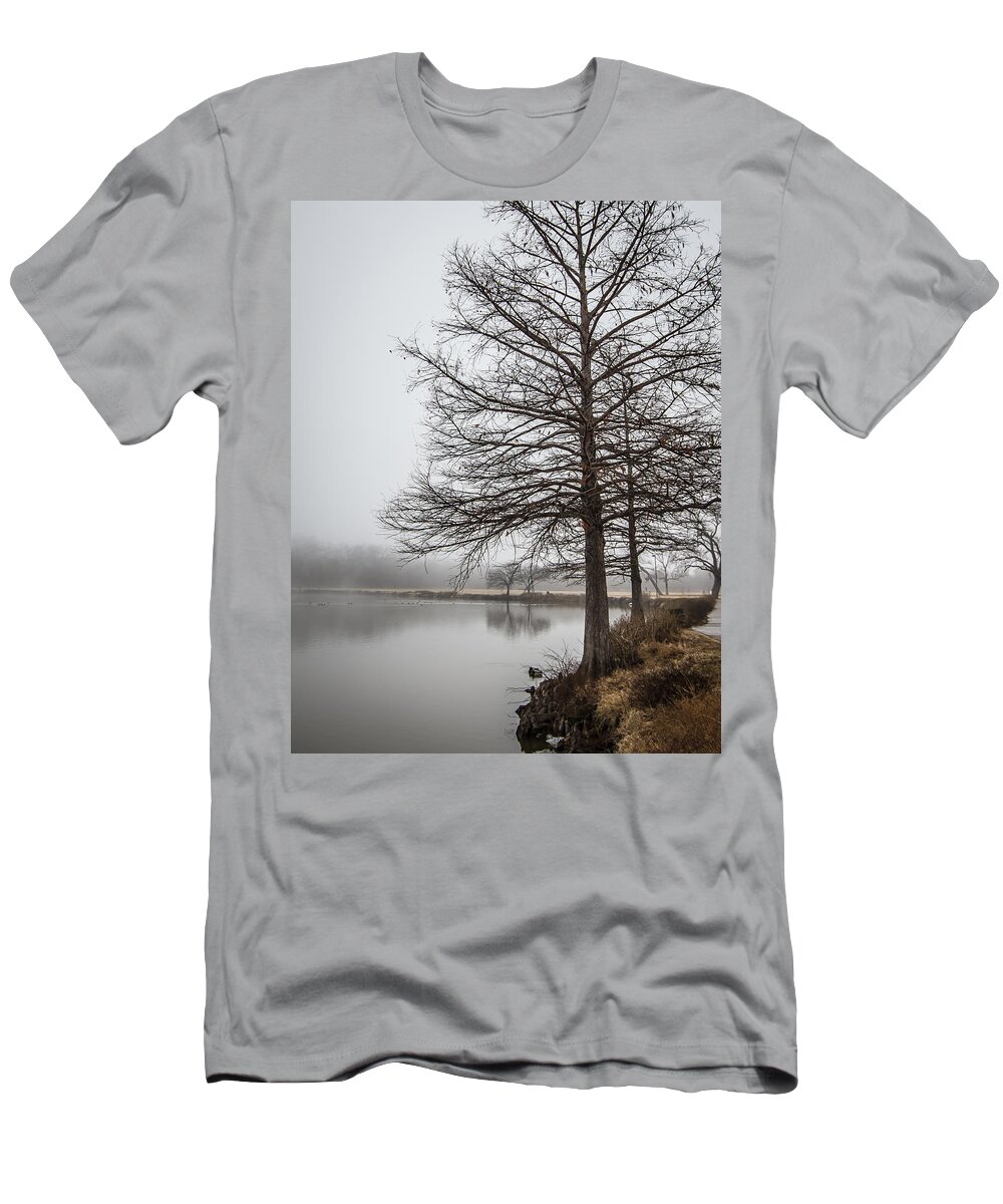 Fog T-Shirt featuring the photograph Foggy Morning Calm by David Downs