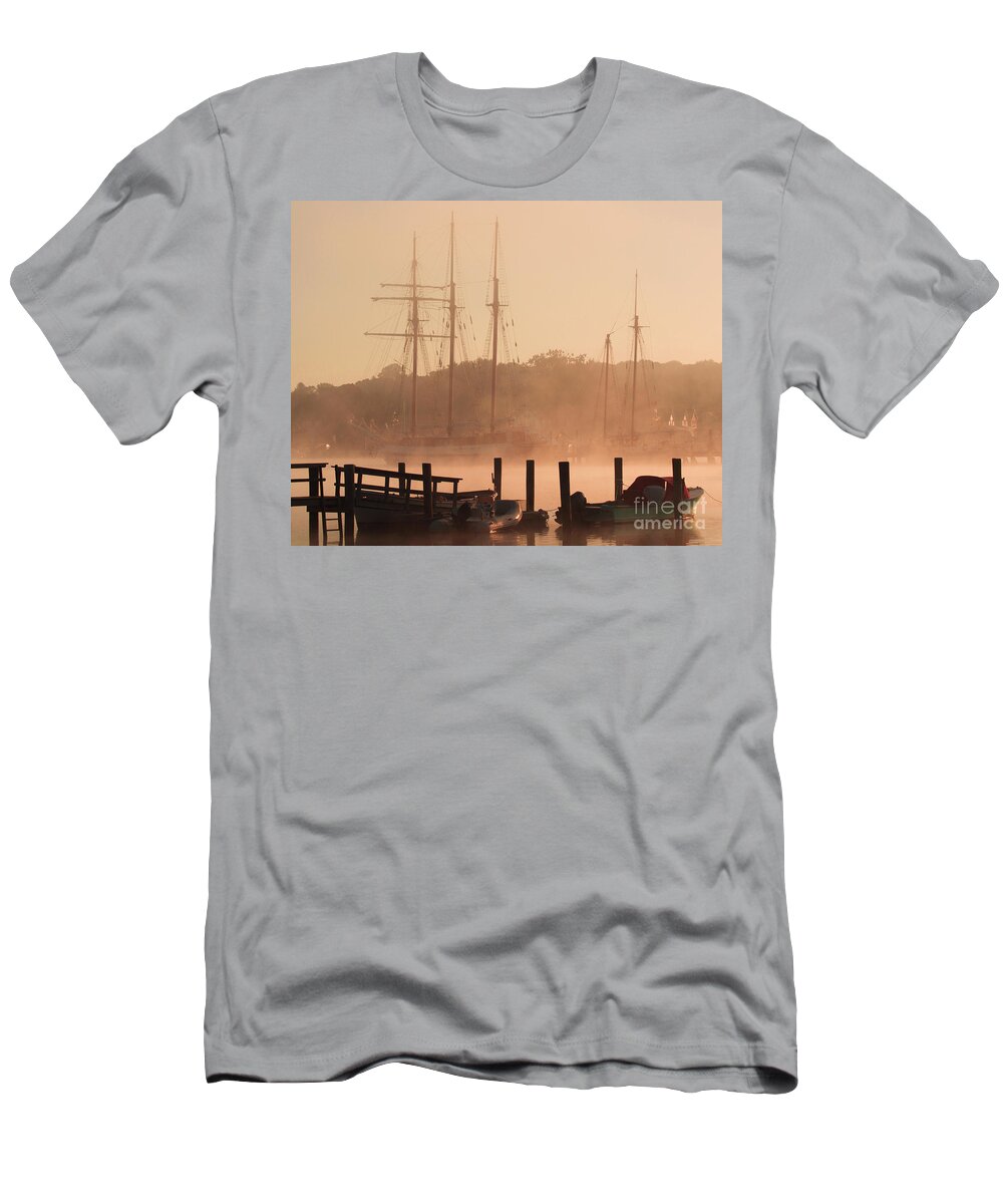 Antique T-Shirt featuring the photograph Foggy Mystic Morning by Joe Geraci