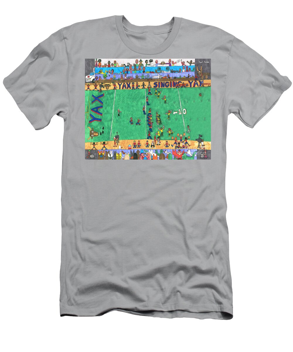 Sports T-Shirt featuring the drawing Football by Paul Fields